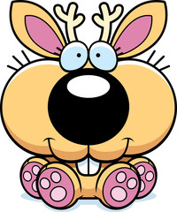 Cartoon Baby Jackalope Sitting