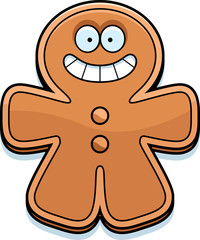 Smiling Cartoon Gingerbread Man