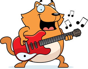 Cartoon Cat Guitar