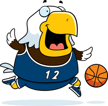 Cartoon Eagle Basketball