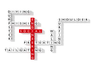 Social engineering crossword puzzle cybersecurity concept flat design