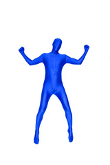 Mysterious blue man in costume