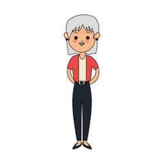 elderly grey hair woman cute cartoon icon image vector illustration design 