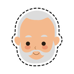 elderly grey haired man cute cartoon icon image vector illustration design 