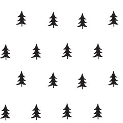Seamless pattern with hand-drawn Christmas trees.