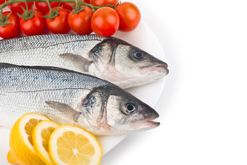 Fresh raw fish on a dish