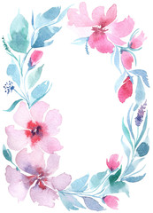 Invitation to the wedding, watercolor flowers