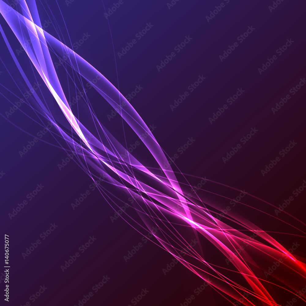 Wall mural neon glow abstract dynamic speed lines