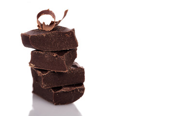  Chocolate bars stack isolated on white background