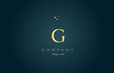 g gold golden luxury alphabet letter logo icon template