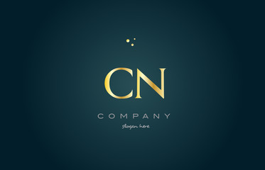 cn c n  gold golden luxury alphabet letter logo icon template