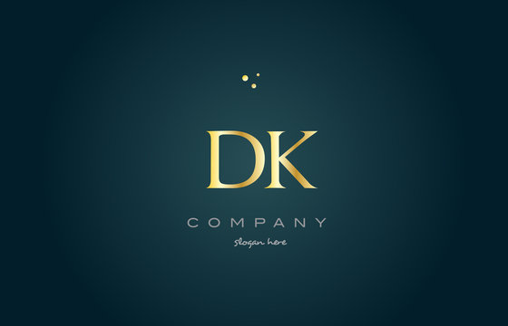 dk d k  gold golden luxury alphabet letter logo icon template