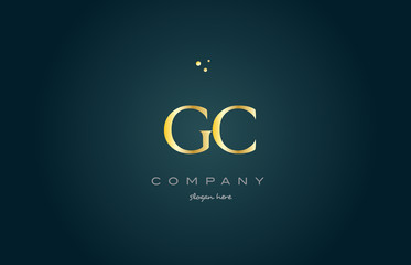 gc g c  gold golden luxury alphabet letter logo icon template