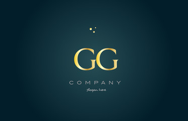 gg g g  gold golden luxury alphabet letter logo icon template