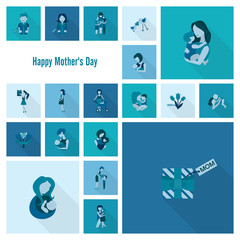 Obraz premium Happy Mothers Day Icons