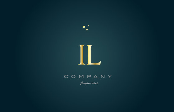 il i l  gold golden luxury alphabet letter logo icon template