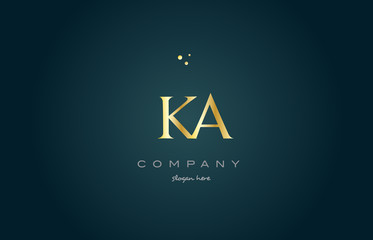 ka k a  gold golden luxury alphabet letter logo icon template - obrazy, fototapety, plakaty
