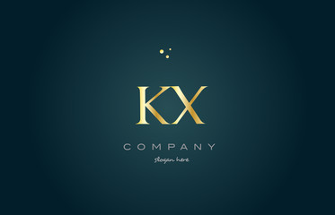 kx k x  gold golden luxury alphabet letter logo icon template