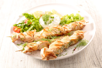 grilled chicken and salad