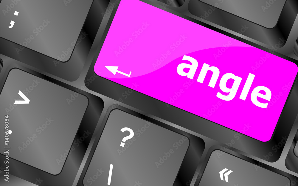 Poster angle button on modern computer keyboard key
