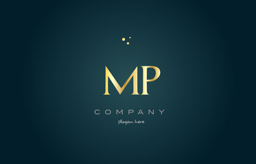 Fototapeta premium mp m p gold golden luxury alphabet letter logo icon template