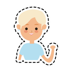 young pretty woman with short hair cute cartoon icon image vector illustration design 