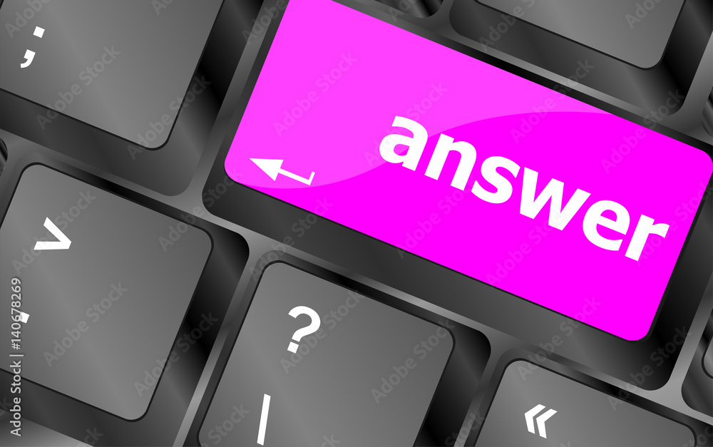 Poster answer button on the computer keyboard key