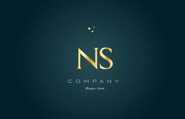 Fototapeta premium ns n s gold golden luxury alphabet letter logo icon template