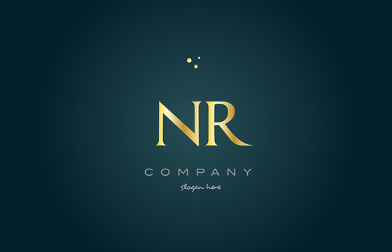 nr n r  gold golden luxury alphabet letter logo icon template
