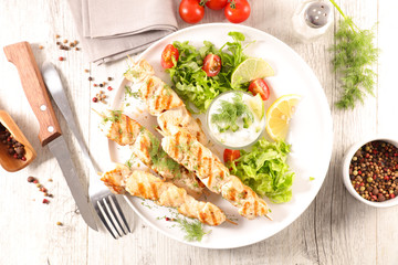 grilled chicken and salad