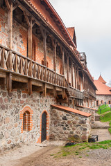 Inner yard of Castle in Trakai. Lithuania
