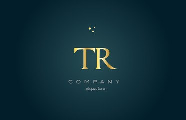 tr t r  gold golden luxury alphabet letter logo icon template - obrazy, fototapety, plakaty