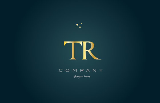 tr t r  gold golden luxury alphabet letter logo icon template