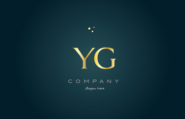 yg y g  gold golden luxury alphabet letter logo icon template