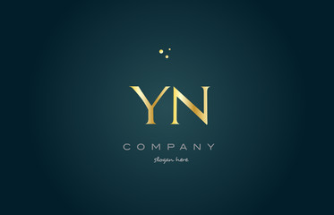 Fototapeta yn y n  gold golden luxury alphabet letter logo icon template obraz