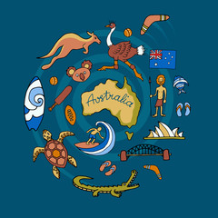 Australian vector doodle set