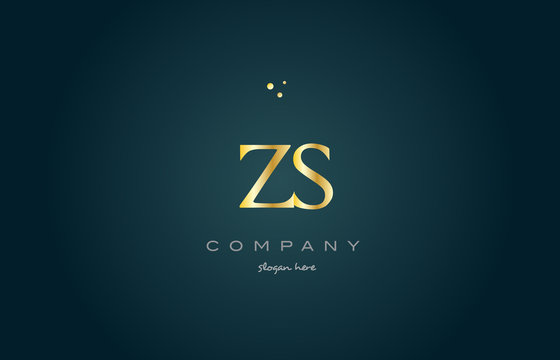 zs z s  gold golden luxury alphabet letter logo icon template