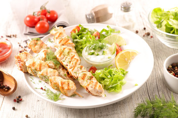 grilled chicken and salad