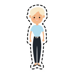 woman cute cartoon icon image vector illustration design 