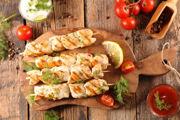 grilled chicken on board