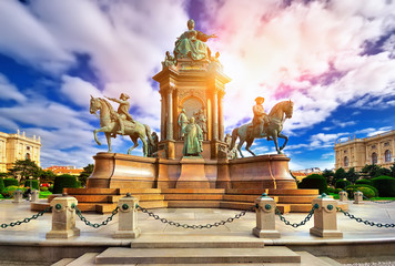 Maria Theresa Statue on the square near Historical museum in Vienna