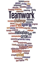Teamwork, word cloud concept 3