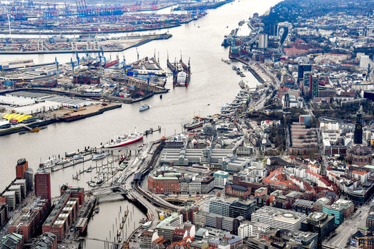 The north of Germany and Hamburg from above