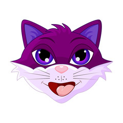 cat head cartoon vector symbol icon design.