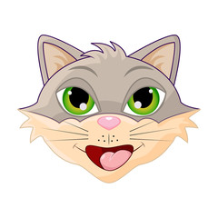 cat head cartoon vector symbol icon design.