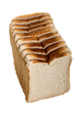 sliced toast bread, isolated on white