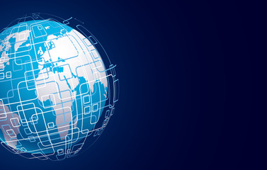 Vector modern techology concept background. global world backdrop.