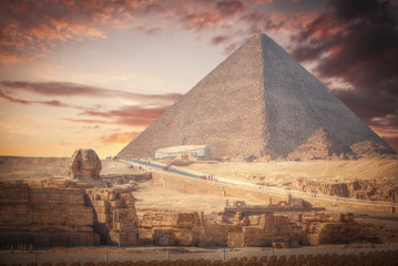 Plakat pyramids of Giza, in Egypt.