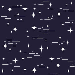 Modern stylish linear design with stars. Seamless vector pattern.