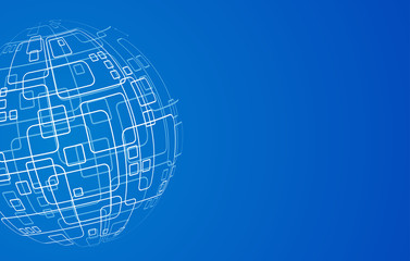 Vector modern techology concept background. global world backdrop.